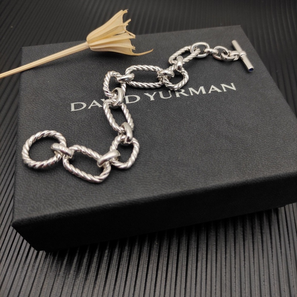 ✨ David Yurman Chain Bracelet | Twisted Sterling Silver Toggle